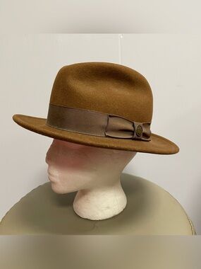 GOORIN BROS DEAN THE BUTCHER BROWN WOOL FEDORA STYLE HAT SZ MEDIUM